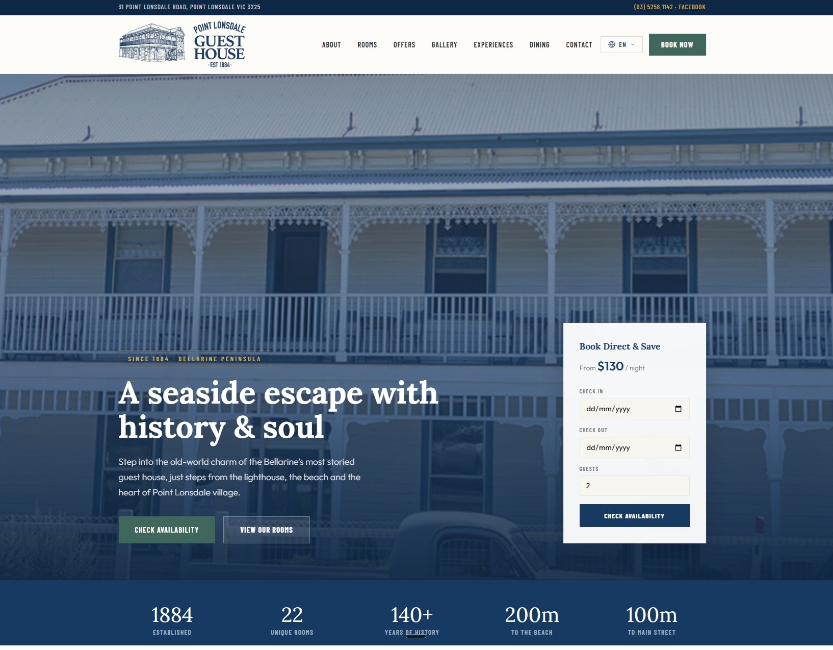 Point Lonsdale Guest House, heritage seaside escape on the Bellarine Peninsula